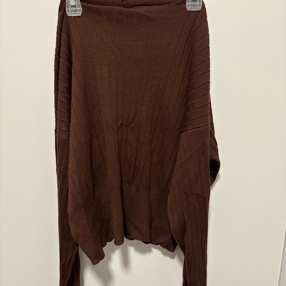 Lulu's Chocolate Brown Ribbed Cardigan - Picture 3 of 3